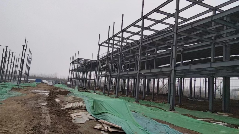 前辦公后車間鋼結構骨架 衡水鋼結構廠房 衡水鋼結構車間  鋼結構框架